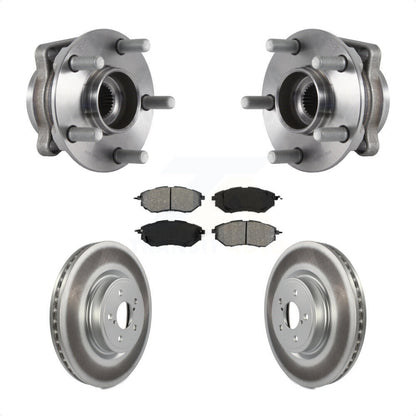 Hub Bearing Assembly Coated Brake Rotor & Pad Front Kit For Subaru Forester 2.0L