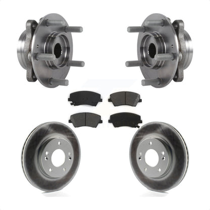 Hub Bearing Assembly Coated Disc Brake Rotor & Pad Front Kit For Hyundai Elantra