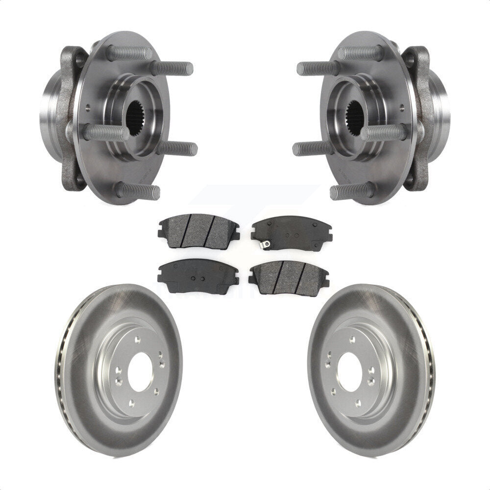 Hub Bearing Coated Brake Rotor Pads Front Kit For 2017-2020 Hyundai Elantra 1.6L