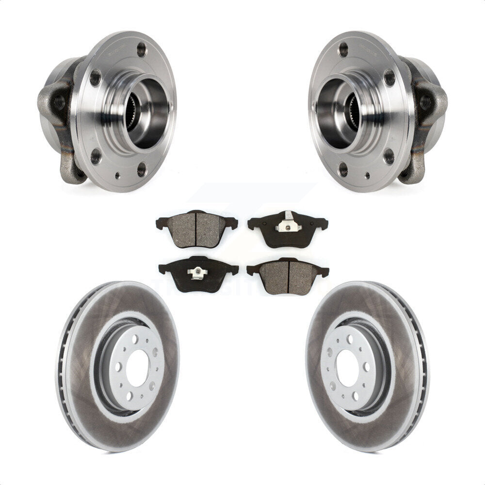 Hub Bearing Assembly Coated Disc Brake Rotors And Pads Front Kit For Volvo XC90