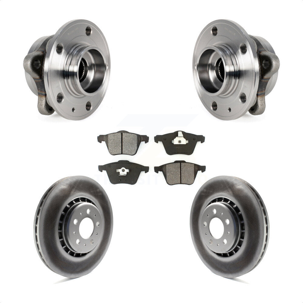 Hub Bearing Assembly Coated Disc Brake Rotors And Pads Front Kit For Volvo XC90