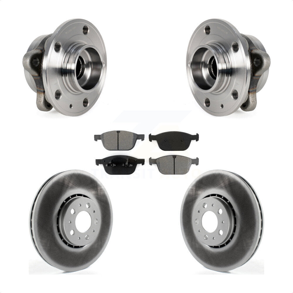 Hub Bearing Assembly Coated Disc Brake Rotors And Pads Front Kit For Volvo XC90