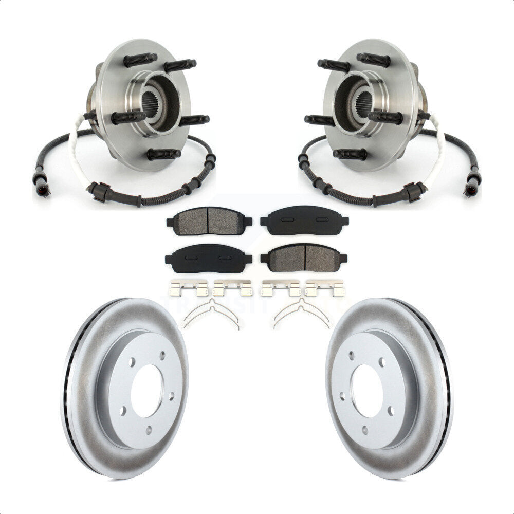 Hub Bearing Coat Brake Rotor Pad Front Kit For 2004 Ford F-150 With 5 Lug Wheels
