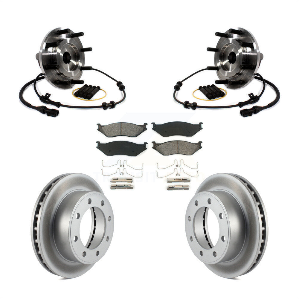 Hub Bearing Coat Brake Rotor Pad Front Kit For Ford F-450 Super Duty F-550 4 X 2