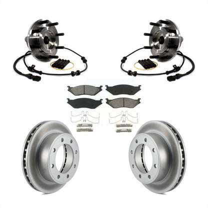 Hub Bearing Coat Brake Rotor Pad Front Kit For Ford F-450 Super Duty F-550 4 X 2