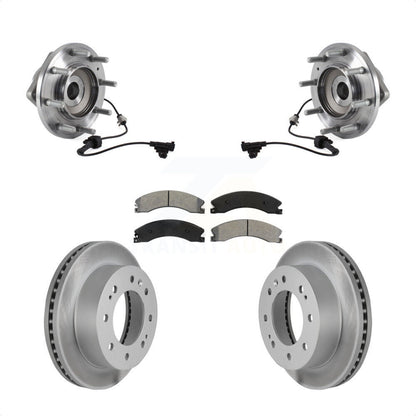 Hub Bearing Coat Brake Rotor Pads Front Kit For GMC Sierra 3500 HD Chevrolet 4WD