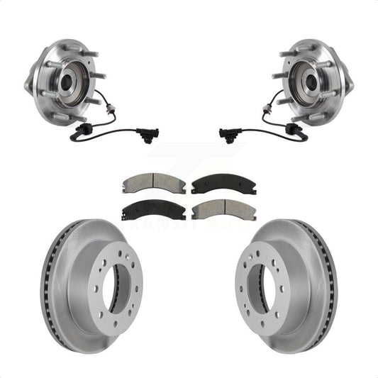 Hub Bearing Coat Brake Rotor Pads Front Kit For GMC Sierra 3500 HD Chevrolet 4WD