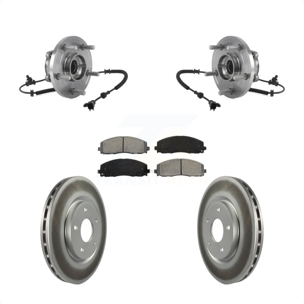 Hub Bearing Coated Brake Rotor Pad Front Kit For Chrysler Pacifica Grand Caravan
