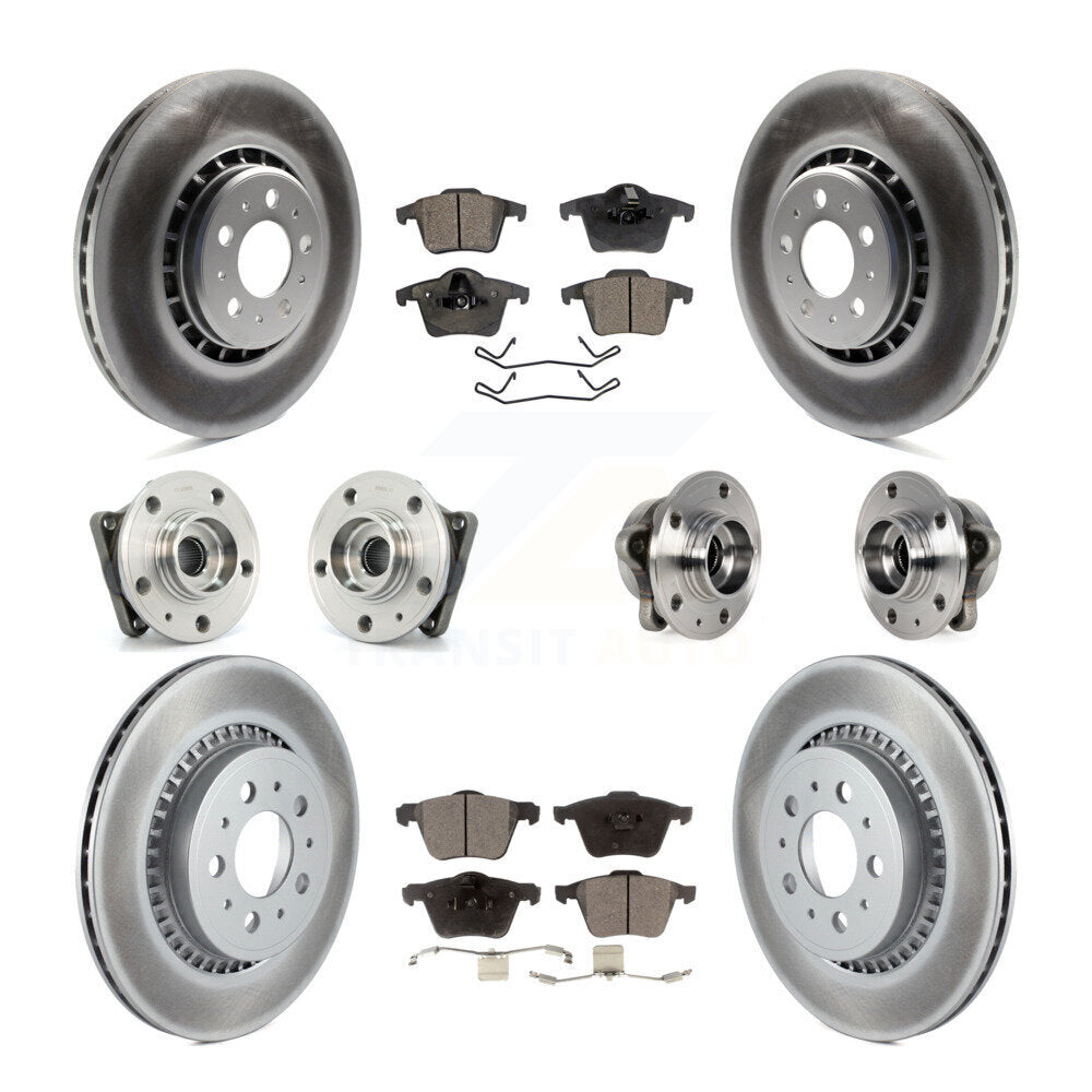 Hub Bearing Coat Brake Rotor Pads Front Rear Kit (10Pc) For 08-14 Volvo XC90 AWD
