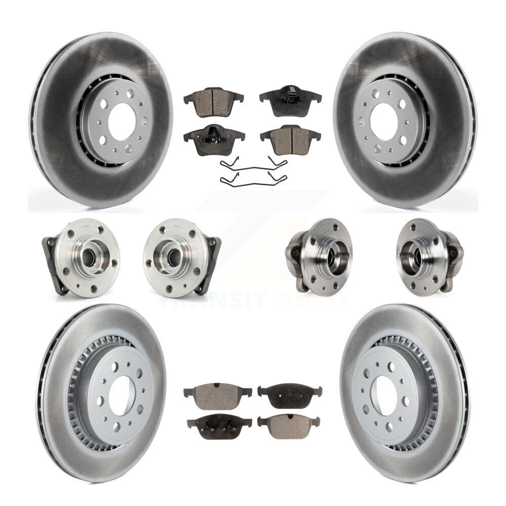Hub Bearing Coat Brake Rotor Pads Front Rear Kit (10Pc) For 08-14 Volvo XC90 AWD