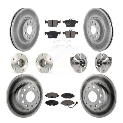 Hub Bearing Coated Brake Rotor & Pad Front Rear Kit (10Pc) For Audi A3 Sportback