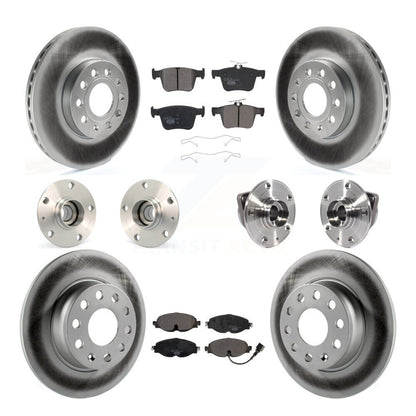 Hub Bearing Coated Brake Rotor & Pad Front Rear Kit (10Pc) For 2016 Audi A3 2.0L