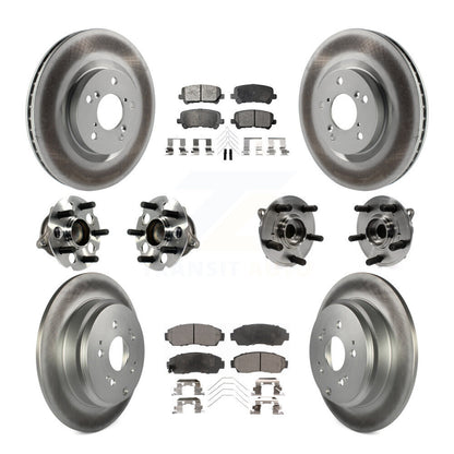 Hub Bearing Coated Brake Rotor Pad Front Rear Kit (10Pc) For 11-14 Honda Odyssey