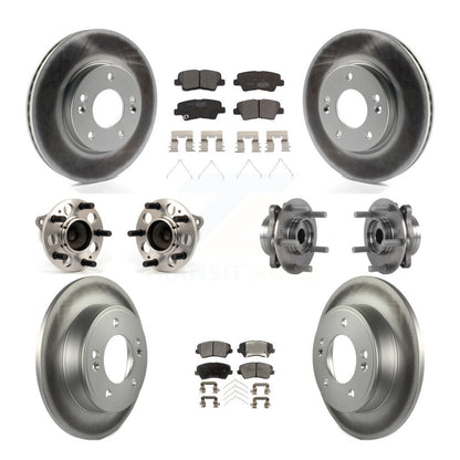 Hub Bearing Coat Brake Rotor Pad Front Rear Kit (10Pc) For 17 Hyundai Elantra GT