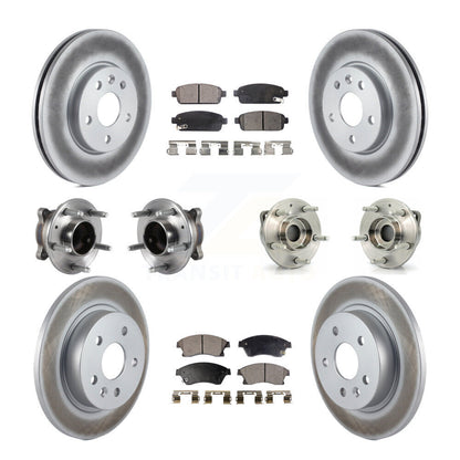 Hub Bearing Coated Brake Rotor And Pad Front Rear Kit (10Pc) For Chevrolet Cruze