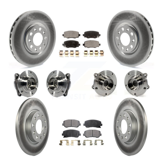 Hub Bearing Coated Brake Rotor & Pads Front Rear Kit (10Pc) For Chrysler 200 FWD