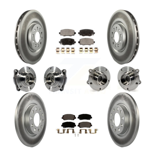 Hub Bearing Coated Brake Rotor & Pads Front Rear Kit (10Pc) For Chrysler 200 FWD