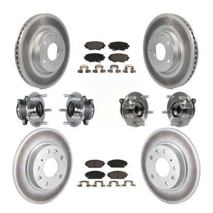 Hub Bearing Coated Disc Brake Rotor Pads Front Rear Kit (10Pc) For Mazda 3 Sport