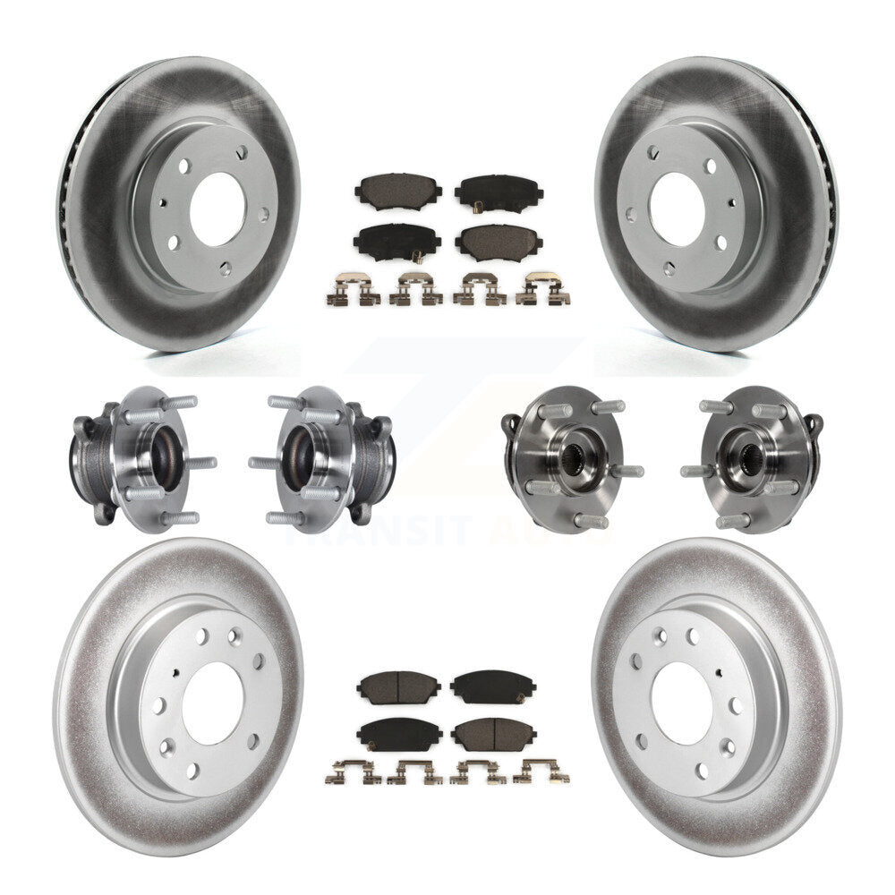 Hub Bearing Coated Disc Brake Rotor Pads Front Rear Kit (10Pc) For Mazda 3 Sport