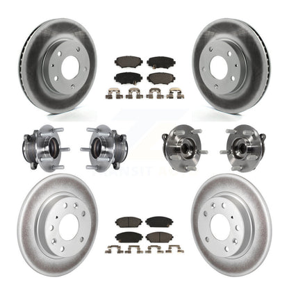 Hub Bearing Coated Disc Brake Rotor Pads Front Rear Kit (10Pc) For Mazda 3 Sport