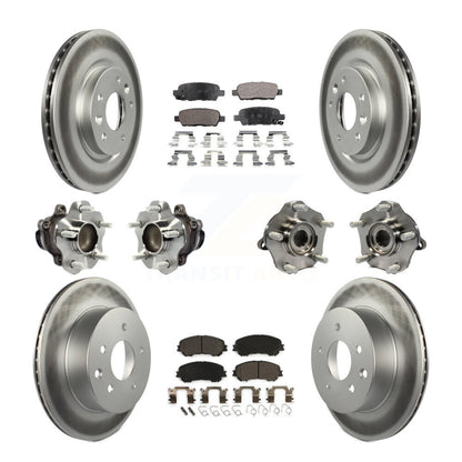 Hub Bearing Coated Brake Rotor Pads Front Rear Kit (10Pc) For Nissan Rogue Sport