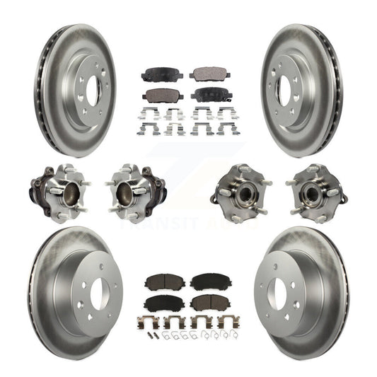 Hub Bearing Coated Brake Rotor Pads Front Rear Kit (10Pc) For Nissan Rogue Sport