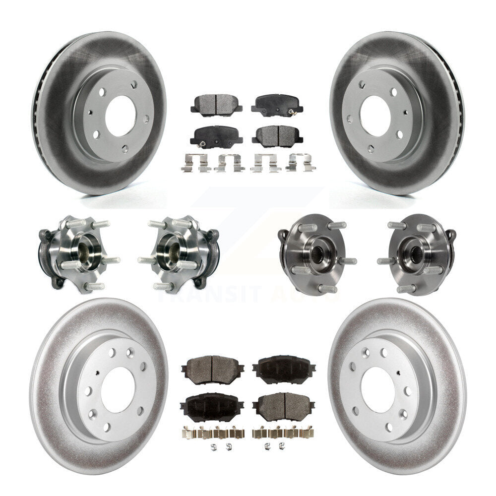 Hub Bearing Coated Disc Brake Rotor Pads Front Rear Kit (10Pc) For Mazda 3 Sport