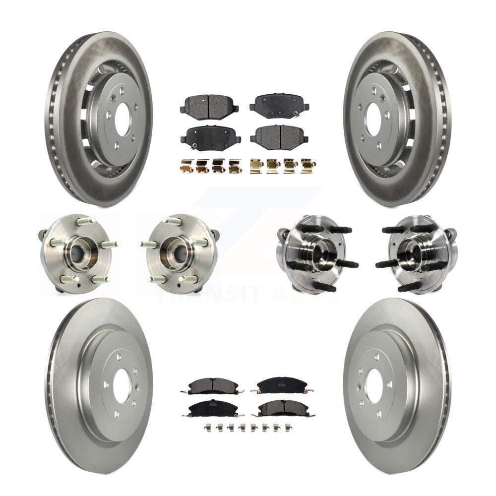 Hub Bearing Coated Brake Rotor Pads Front Rear Kit (10Pc) For Ford Taurus Police