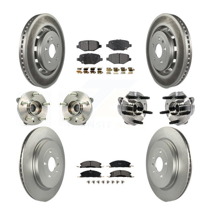 Hub Bearing Coated Brake Rotor Pads Front Rear Kit (10Pc) For Ford Taurus Police