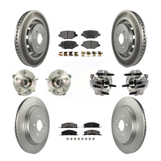 Hub Bearing Coated Brake Rotor Pads Front Rear Kit (10Pc) For Ford Taurus Police