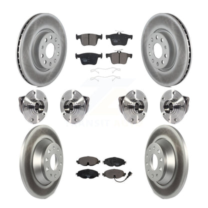 Hub Bearing Coated Brake Rotor And Pad Front Rear Kit (10Pc) For Audi TT Quattro