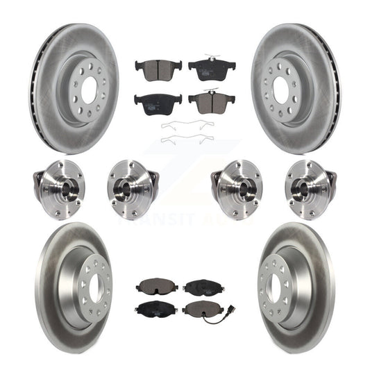 Hub Bearing Coated Brake Rotor And Pad Front Rear Kit (10Pc) For Audi TT Quattro