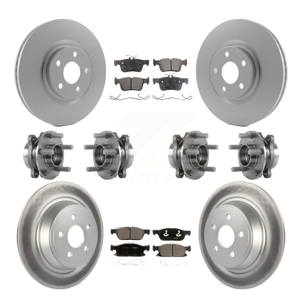 Hub Bearing Coated Brake Rotor Pad Front Rear Kit (10Pc) For Lincoln Continental