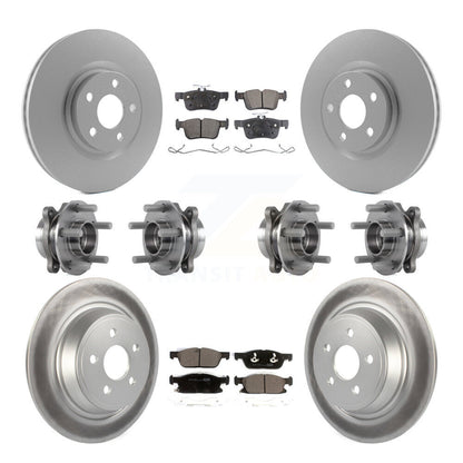 Hub Bearing Coated Brake Rotor Pad Front Rear Kit (10Pc) For Lincoln Continental