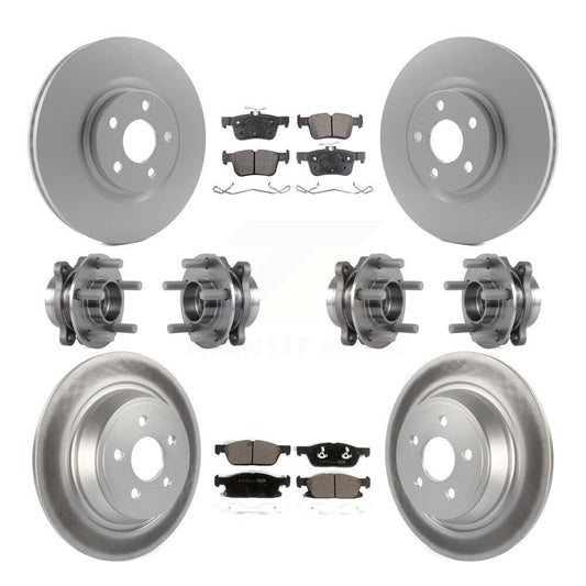 Hub Bearing Coated Brake Rotor Pad Front Rear Kit (10Pc) For Lincoln Continental