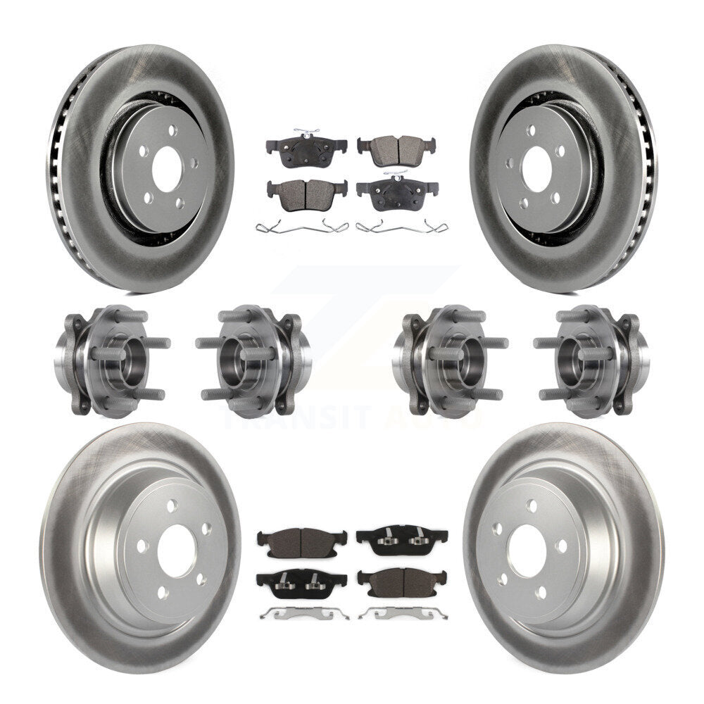 Hub Bearing Coat Brake Rotor Pad Front Rear Kit (10Pc) For Ford Edge Lincoln MKX