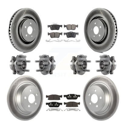 Hub Bearing Coat Brake Rotor Pad Front Rear Kit (10Pc) For Ford Edge Lincoln MKX
