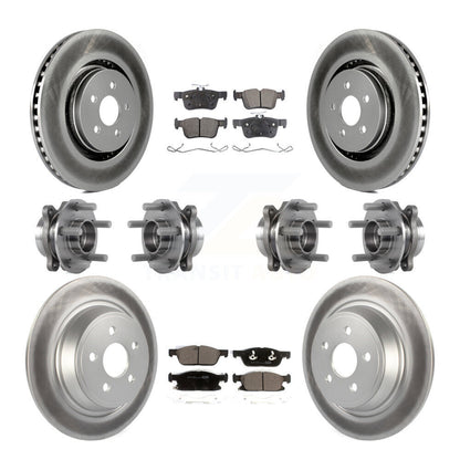 Hub Bearing Coated Brake Rotor Pad Front Rear Kit (10Pc) For Lincoln Continental