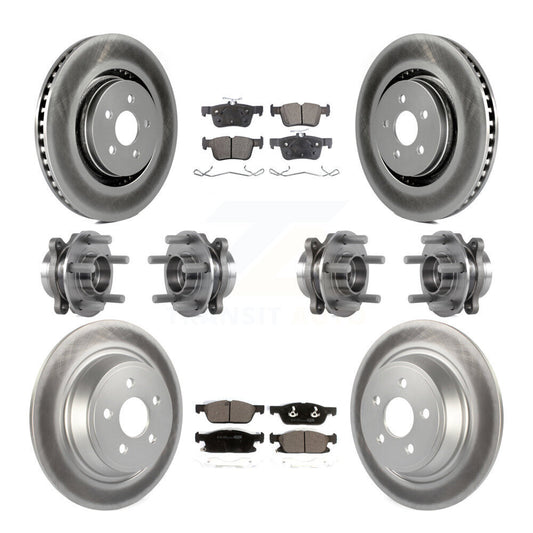 Hub Bearing Coated Brake Rotor Pad Front Rear Kit (10Pc) For Lincoln Continental