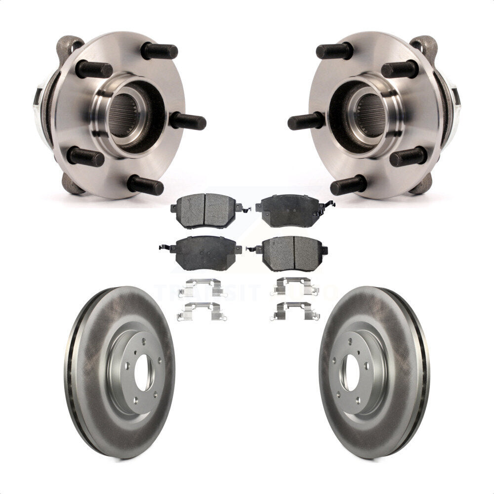 Hub Bearing Assembly Coated Disc Brake Rotor And Pad Front Kit For Nissan Murano