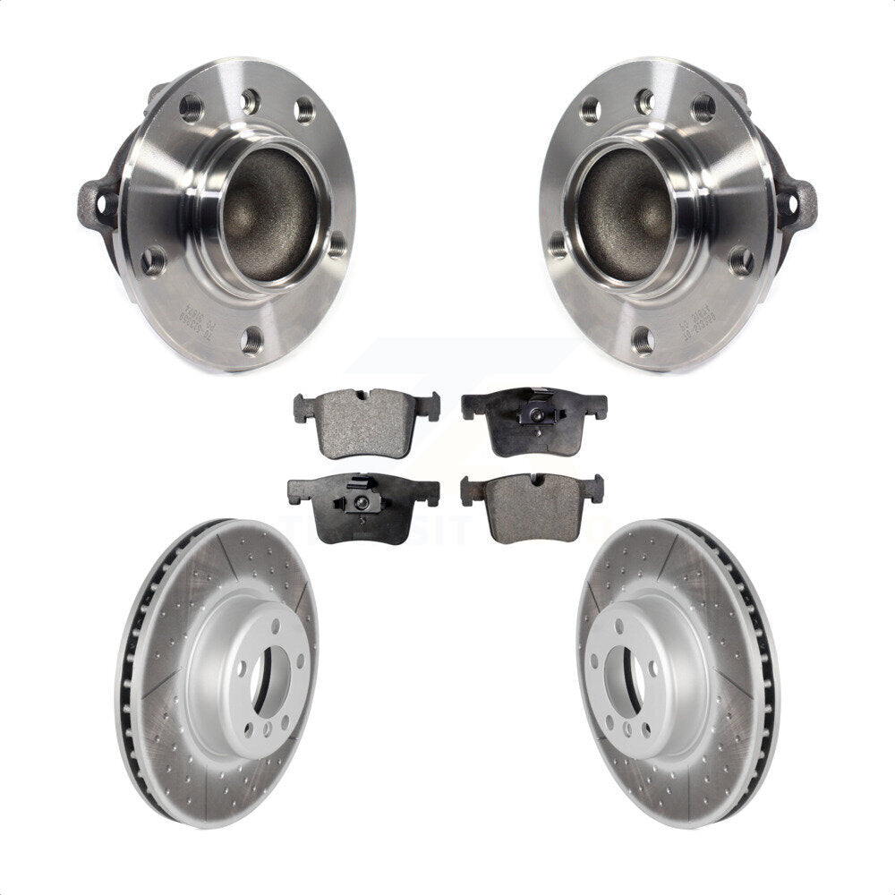 Hub Bearing Assembly Coated Disc Brake Rotors And Pads Front Kit For BMW 335i