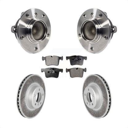 Hub Bearing Assembly Coated Disc Brake Rotors And Pads Front Kit For BMW 335i