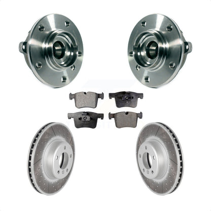Hub Bearing Assembly Coated Brake Rotor And Pad Front Kit For BMW 335i xDrive GT