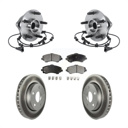 Hub Bearing Assembly Coated Disc Brake Rotor And Pad Front Kit For Jeep Wrangler