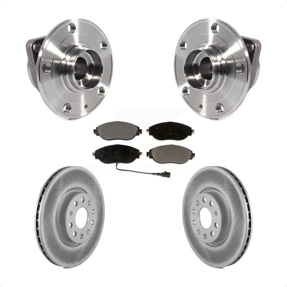 Hub Bearing Assembly Coated Brake Rotor Pads Front Kit For Volkswagen GTI Arteon