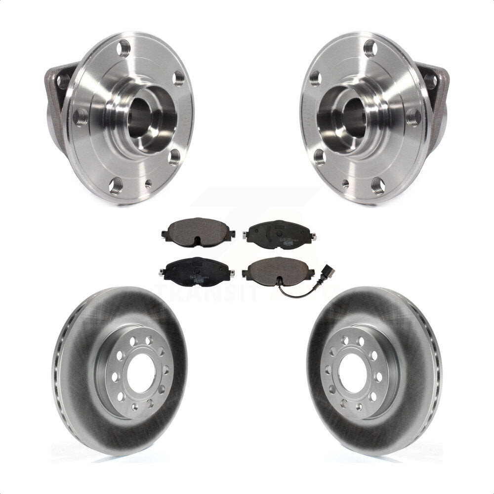 Hub Bearing Coated Brake Rotor Pad Front Kit For Volkswagen Jetta Taos Golf Audi