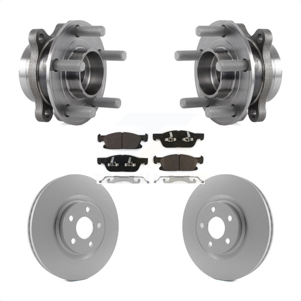 Hub Bearing Assembly Coated Disc Brake Rotors And Pads Front Kit For Ford Edge