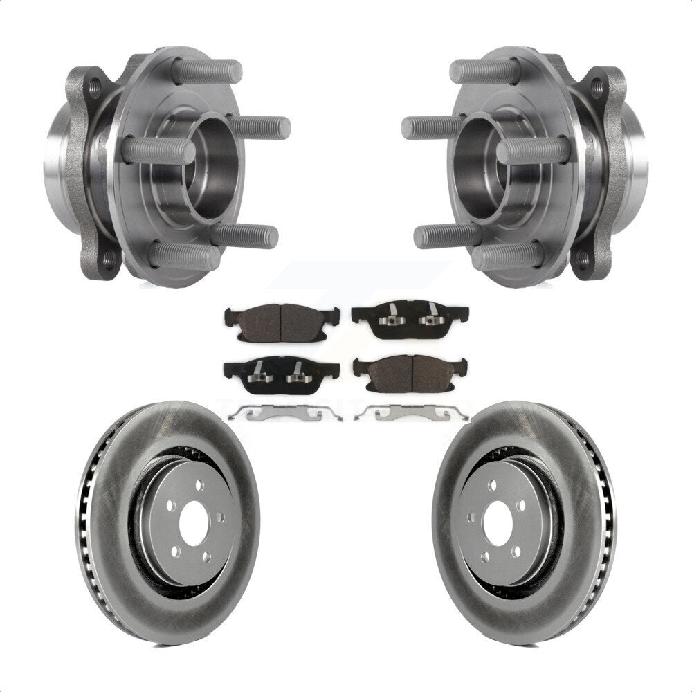 Hub Bearing Coated Brake Rotor Pads Front Kit For Ford Edge Lincoln Nautilus MKX