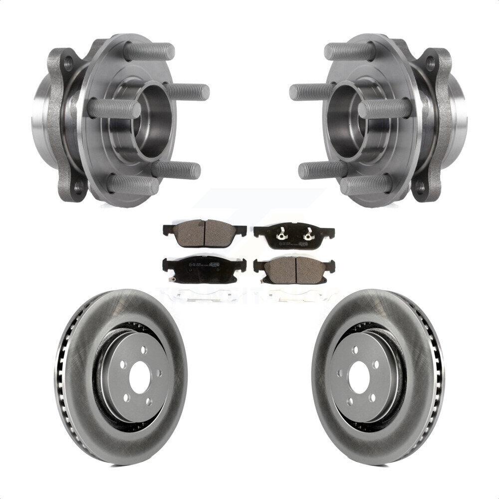 Hub Bearing Assembly Coat Brake Rotor Pads Front Kit For Ford Fusion Lincoln MKZ