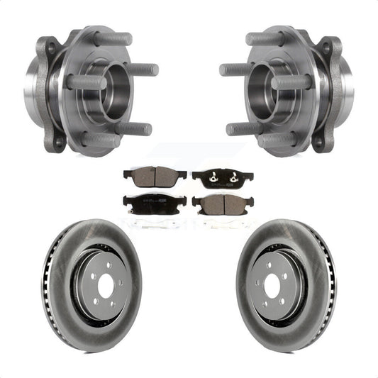 Hub Bearing Assembly Coat Brake Rotor Pads Front Kit For Ford Fusion Lincoln MKZ